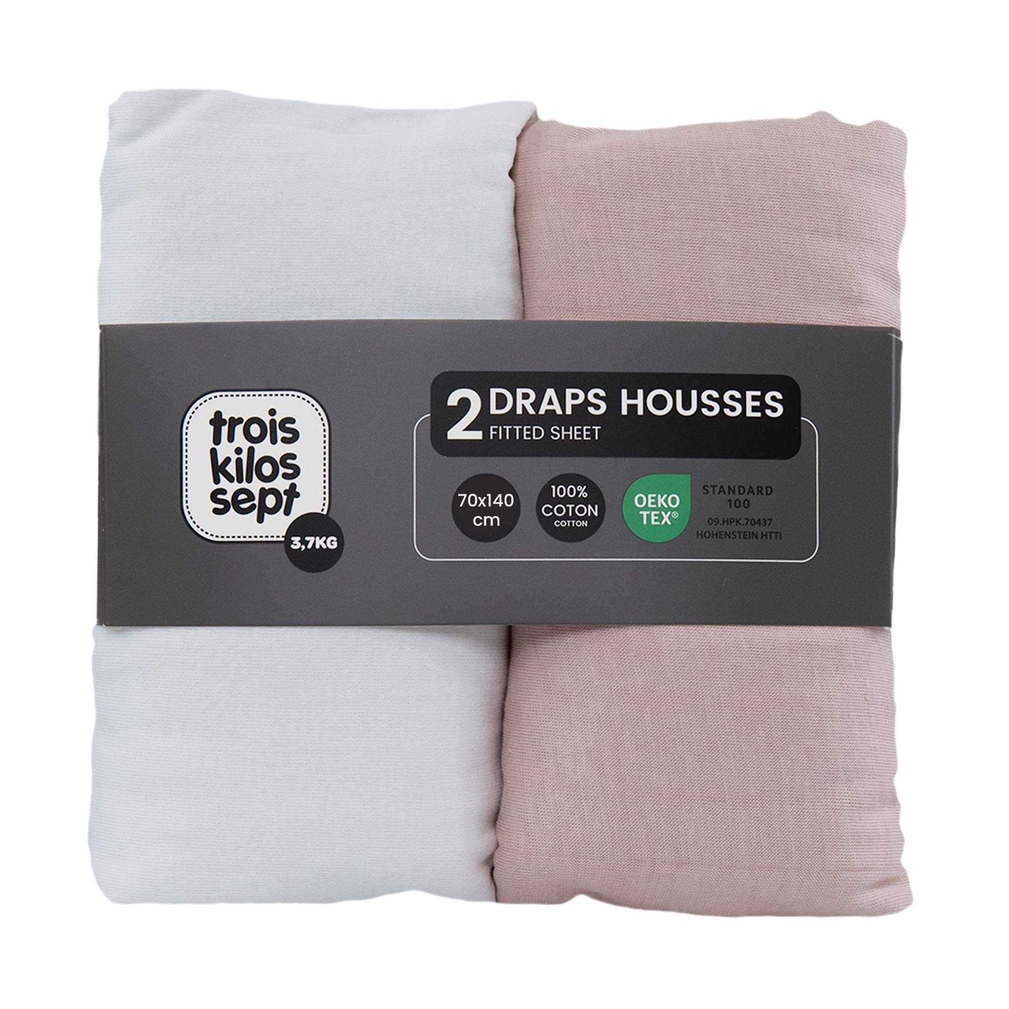 Lot de 2 draps-housses lit bébé (Trois Kilos Sept) - Image 1