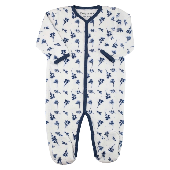 Baby velour sleepsuit - Floral