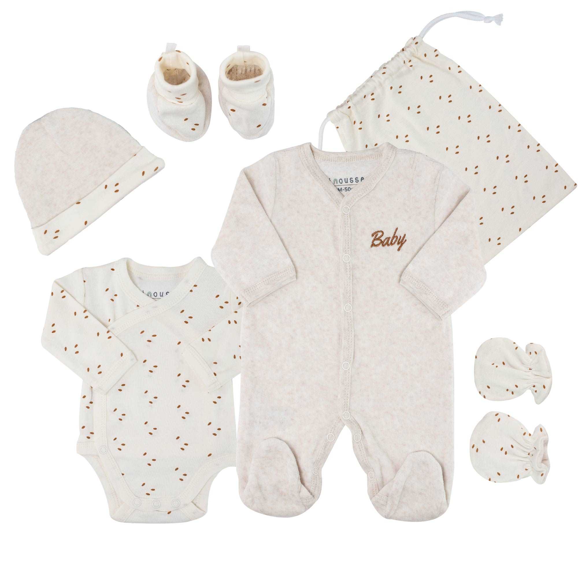 Trois Kilos Sept - Trousseau Naissance Bébé Beige