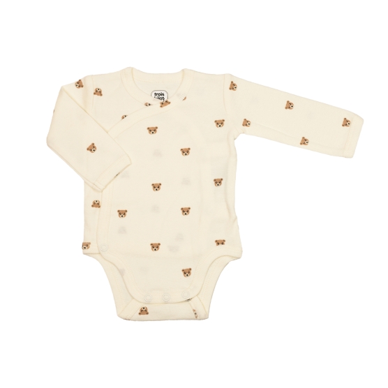 2er-Pack Baby-Bodys mit Vorderöffnung, Teddybär-Motiv