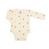 Baby-Body Neugeborene ecru mit Teddybärkopf mokka