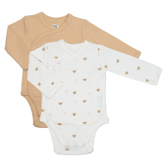 set van 2 hartjesbodies voor baby