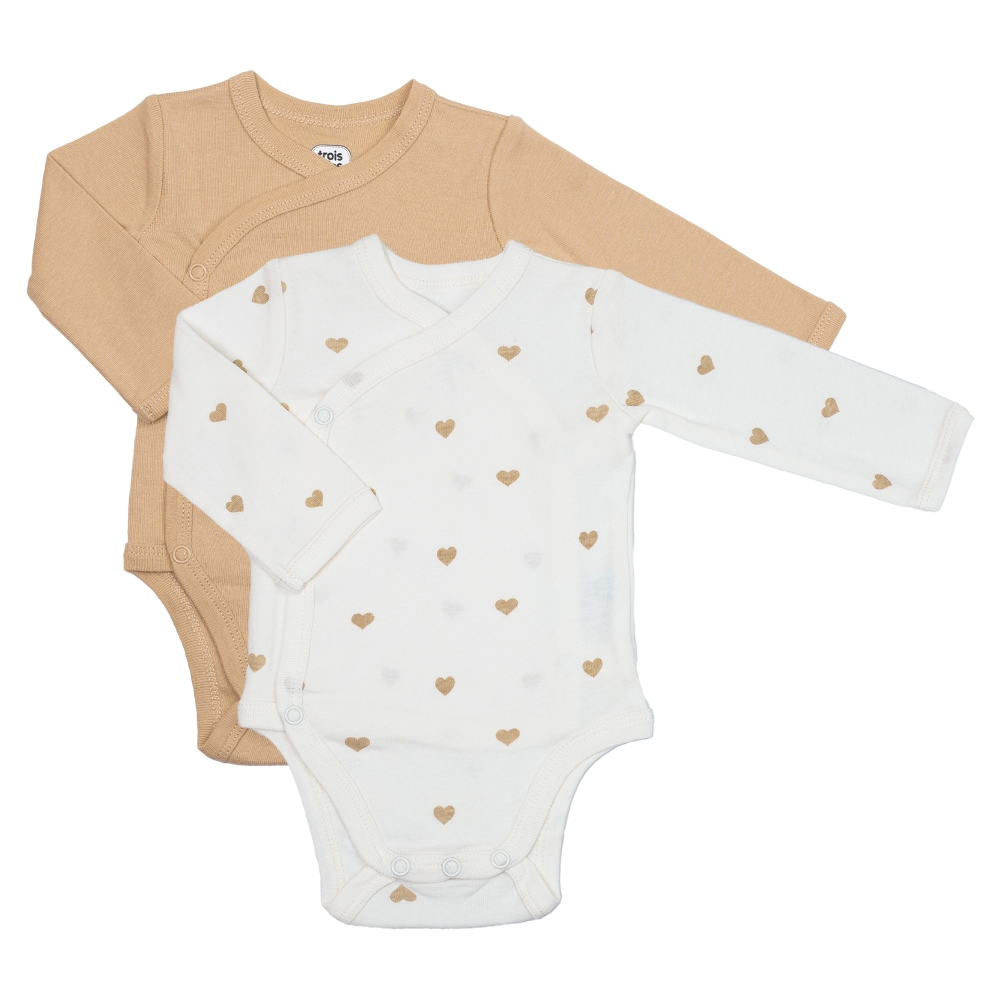 set van 2 hartjesbodies voor baby