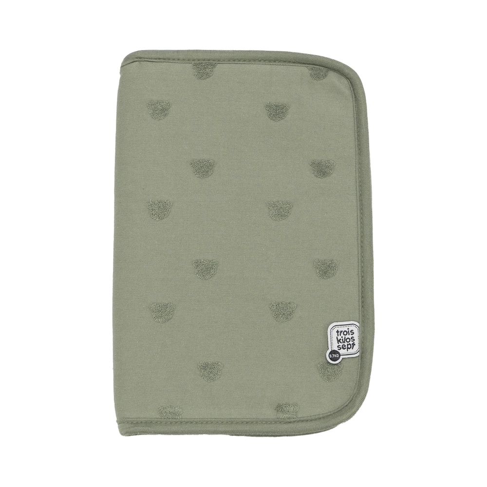 Capa de caderneta de saúde verde argila