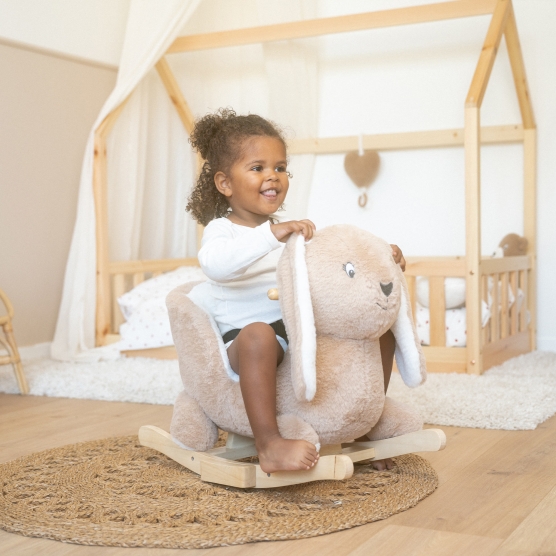 Beige rocking rabbit for baby