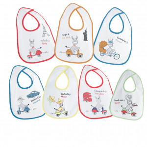Lot de 7 bavoirs VOYAGE