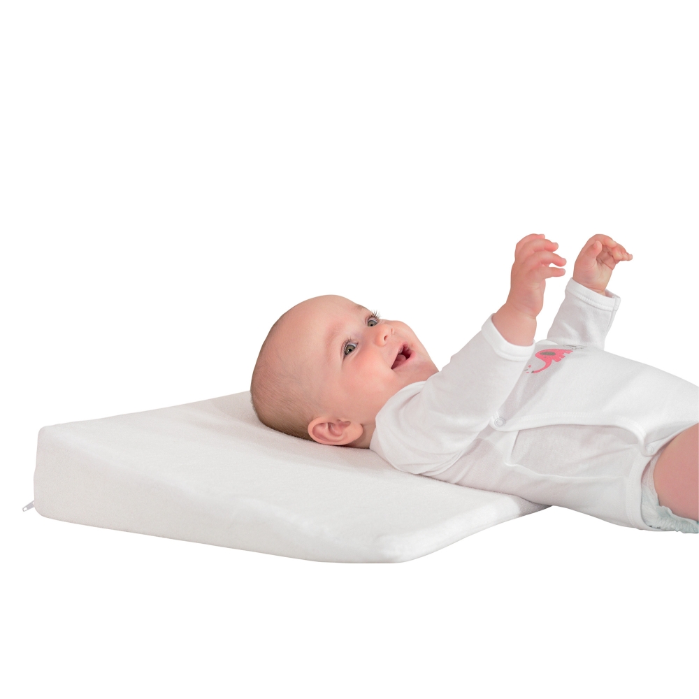 Plan incliné pour bébé en 3D à 15 degrès - Blanc - 70x140 cm
