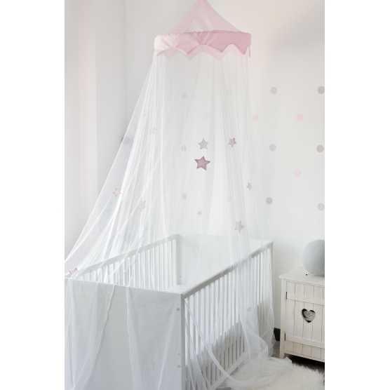 Dossel de cama - estrelas cor-de-rosa