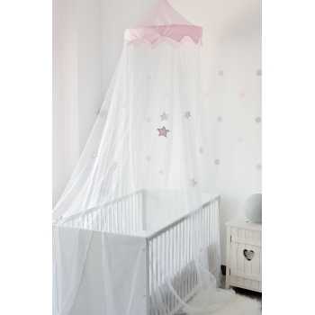 Dossel de cama - estrelas cor-de-rosa