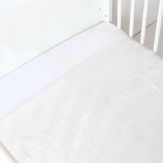 Drap plat 120x180cm pour lit bébé - blanc ☆ Trois Kilos Sept