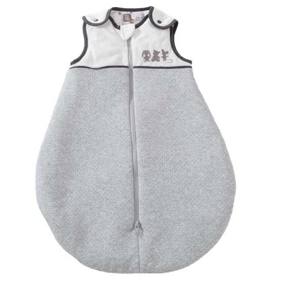 saco de dormir tog 2 branco e cinzento em veludo mesclado 65 cm