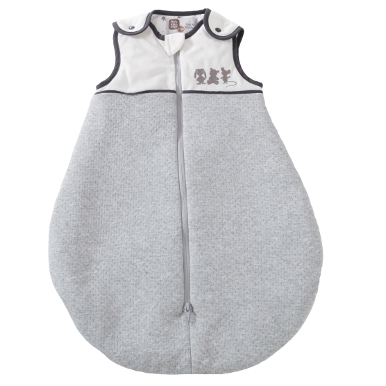 white and grey mottled velvet sleeping bag tog 2, 65 cm
