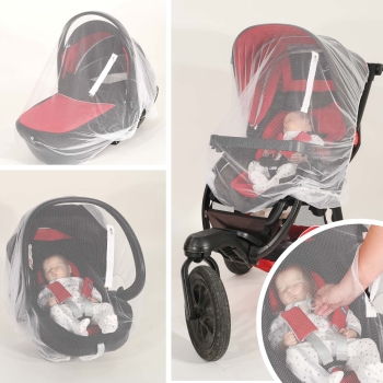 Ritsbaar muskietennet - Cosy / Kinderwagen / Wandelwagen - Wit Ritsbaar muskietennet - Cosy / Kinderwagen / Wandelwagen - Wit