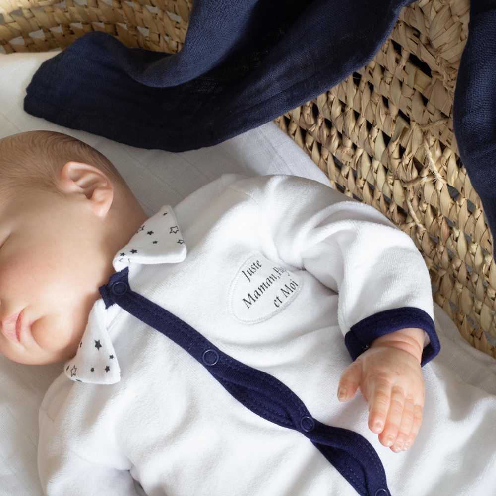 Pyjama "Juste Maman, Papa et Moi" azul-marinho