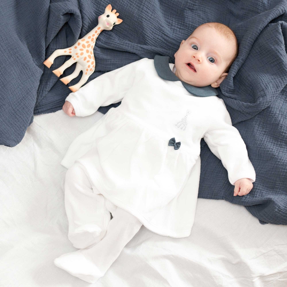 Pyjama robe élégant bleu marine et blanc Pyjama robe élégant bleu marine et blanc