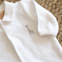 Pyjamas Y Beige Polo collar - Jacquard velvet - ©Sophie la girafe Trois Kilos Sept - 2 Pyjamas Y Beige Polo collar - Jacquard velvet - ©Sophie la girafe Trois Kilos Sept - 2