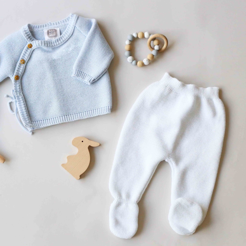 Pantalon tricot blanc 100% coton Trois Kilos Sept - 2 Pantalon tricot blanc 100% coton Trois Kilos Sept - 2