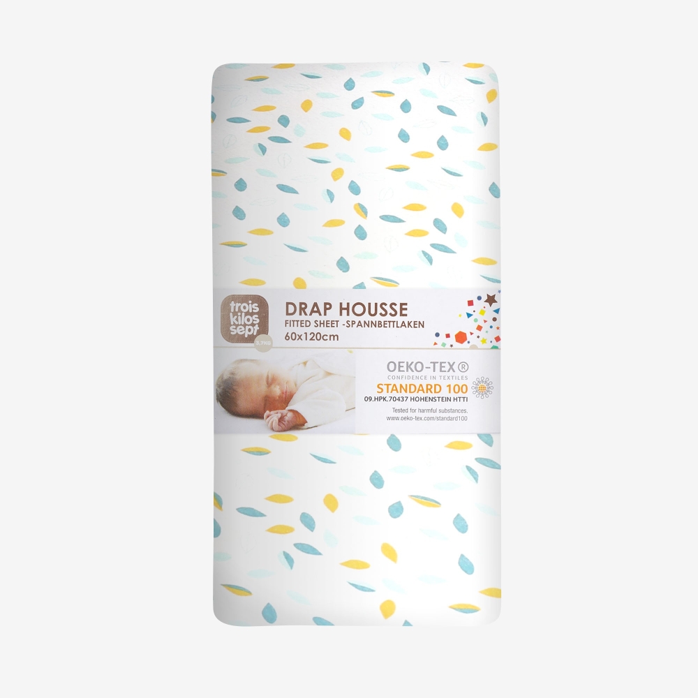 Drap housse en jersey Feuilles végétales Trois Kilos Sept - 5 Drap housse en jersey Feuilles végétales Trois Kilos Sept - 5