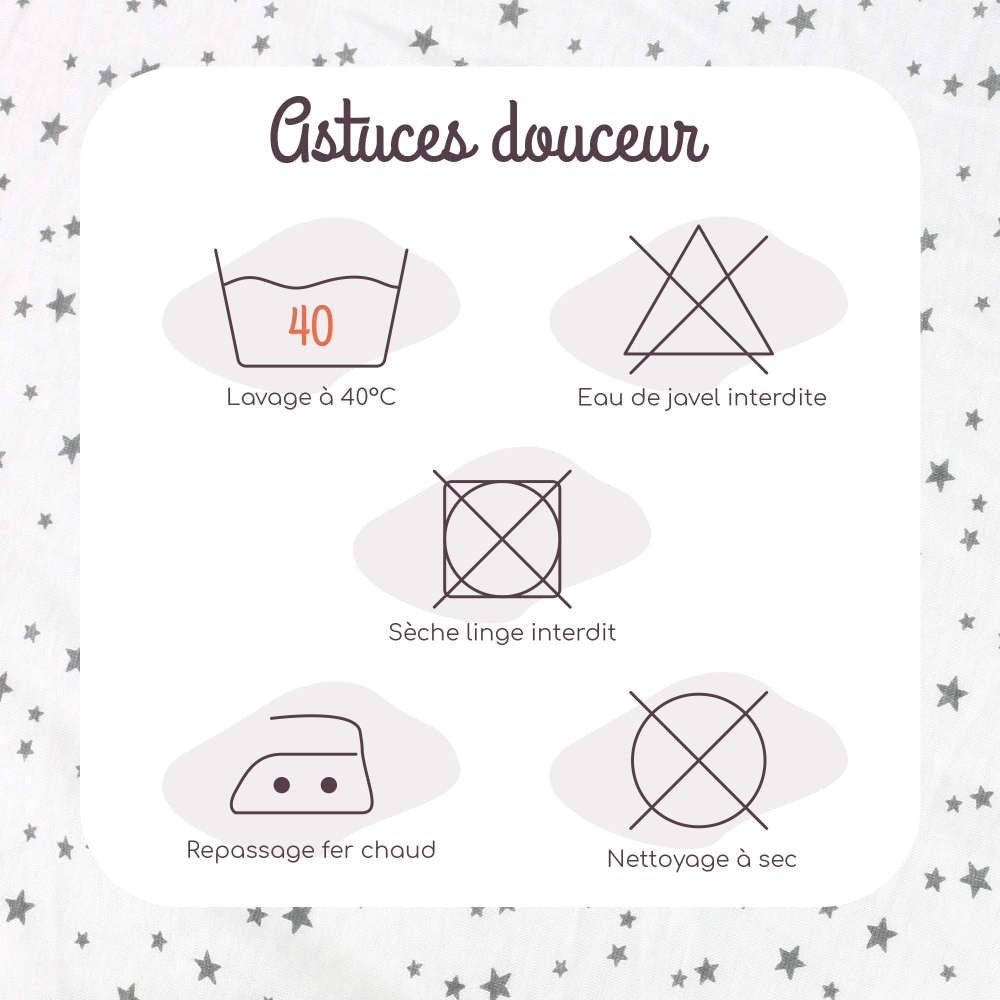 Fitted sheet jersey - Stars Trois Kilos Sept - 4 Fitted sheet jersey - Stars Trois Kilos Sept - 4