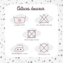 Instruções de lavagem do lençol com estrelas