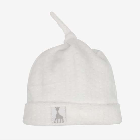 Birth hat jacquard velvet - Beige - ©Sophie la girafe Trois Kilos Sept - 1