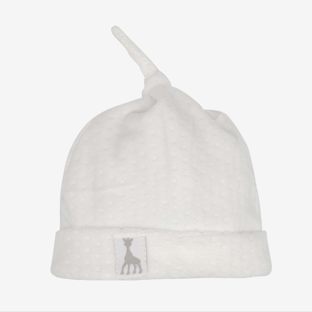 Cappellino neonato velluto jacquard - Beige - ©Sophie la girafe