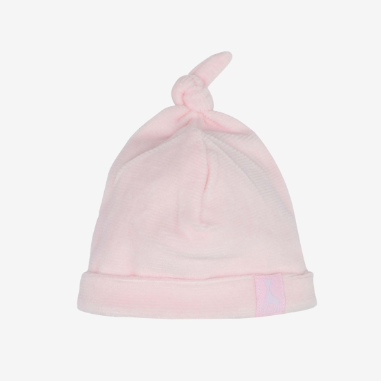 Newborn drop needle velvet beanie - Pink - ©Sophie la girafe