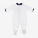 Back of Navy blue Y-shaped sleepsuit with polo collar Back of Navy blue Y-shaped sleepsuit with polo collar