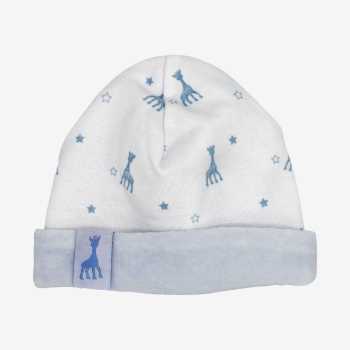 Bonnet Bébé Naissance Sophie La Girafe - Blanc - Taille 1/3 Mois - 100% Coton Et Velours - Cadeau De Naissance
