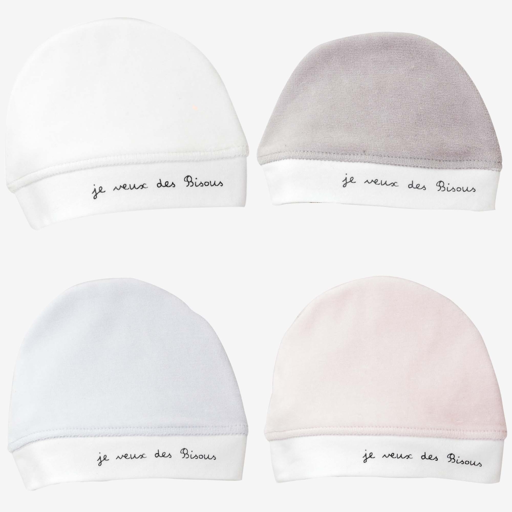Bonnet naissance "je veux des Bisous" Bonnet naissance "je veux des Bisous"
