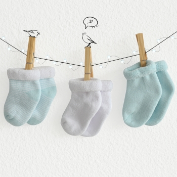 Set of 3 pairs of blue socks Trois Kilos Sept - 6