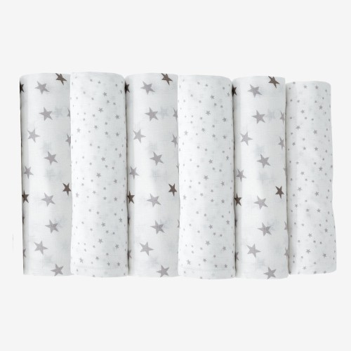 Pack of 6 baby muslin squares 70*70 cm