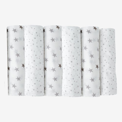 Pack of 6 baby muslin squares 70*70 cm
