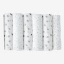 Set di 6 mussole per neonato 70*70 cm Set di 6 mussole per neonato 70*70 cm