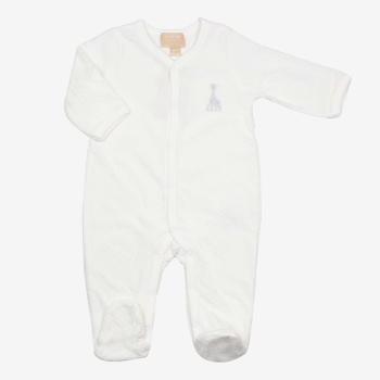 Pelele Y Beige - Terciopelo jacquard - ©Sophie la girafe