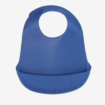 SILICON Bavoir silicone bleu foncé - Babyfive Maroc