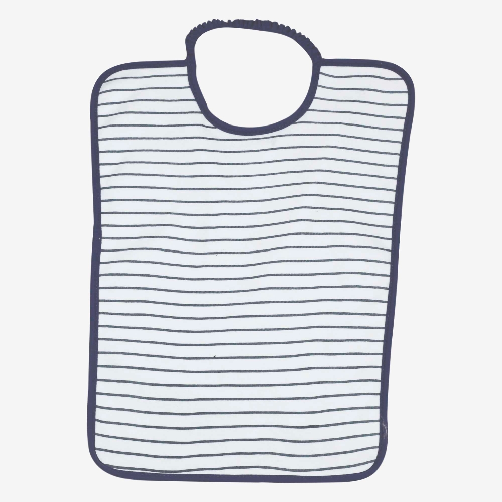 Navy blue striped kindergarten bib Navy blue striped kindergarten bib
