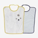 Set of 2 nursery bibs - navy blue and mustard Set of 2 nursery bibs - navy blue and mustard