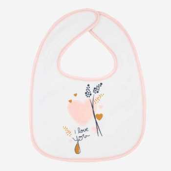 Babete bebé "I love you" rosa