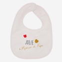 Babete "Jolie cœur de Maman et Papa" branco
