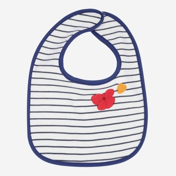 Navy blue striped baby bib