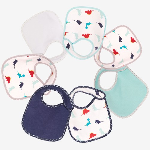Set of 7 newborn bibs - Dinosaurs