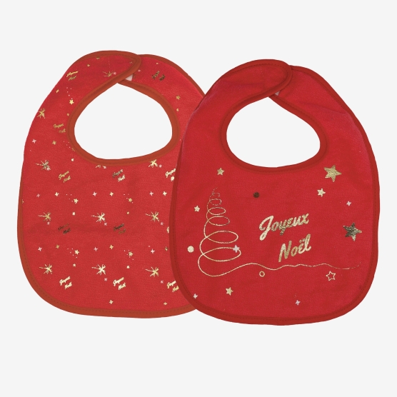 Set di 2 bavaglini prima età - Natale