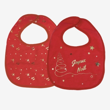 Set de 2 baberos primera edad - Navidad
