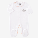 "Just Mommy, Daddy and Me" pink peter pan collar pajama with stars "Just Mommy, Daddy and Me" pink peter pan collar pajama with stars