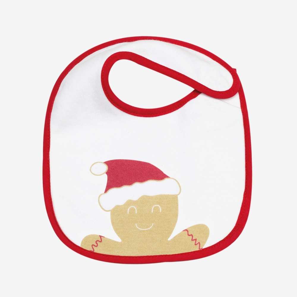 Babete de Natal vermelho e branco