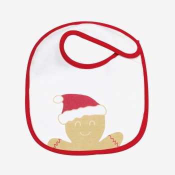 Babete de Natal vermelho e branco