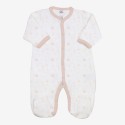 White sleepsuit with pink confetti White sleepsuit with pink confetti