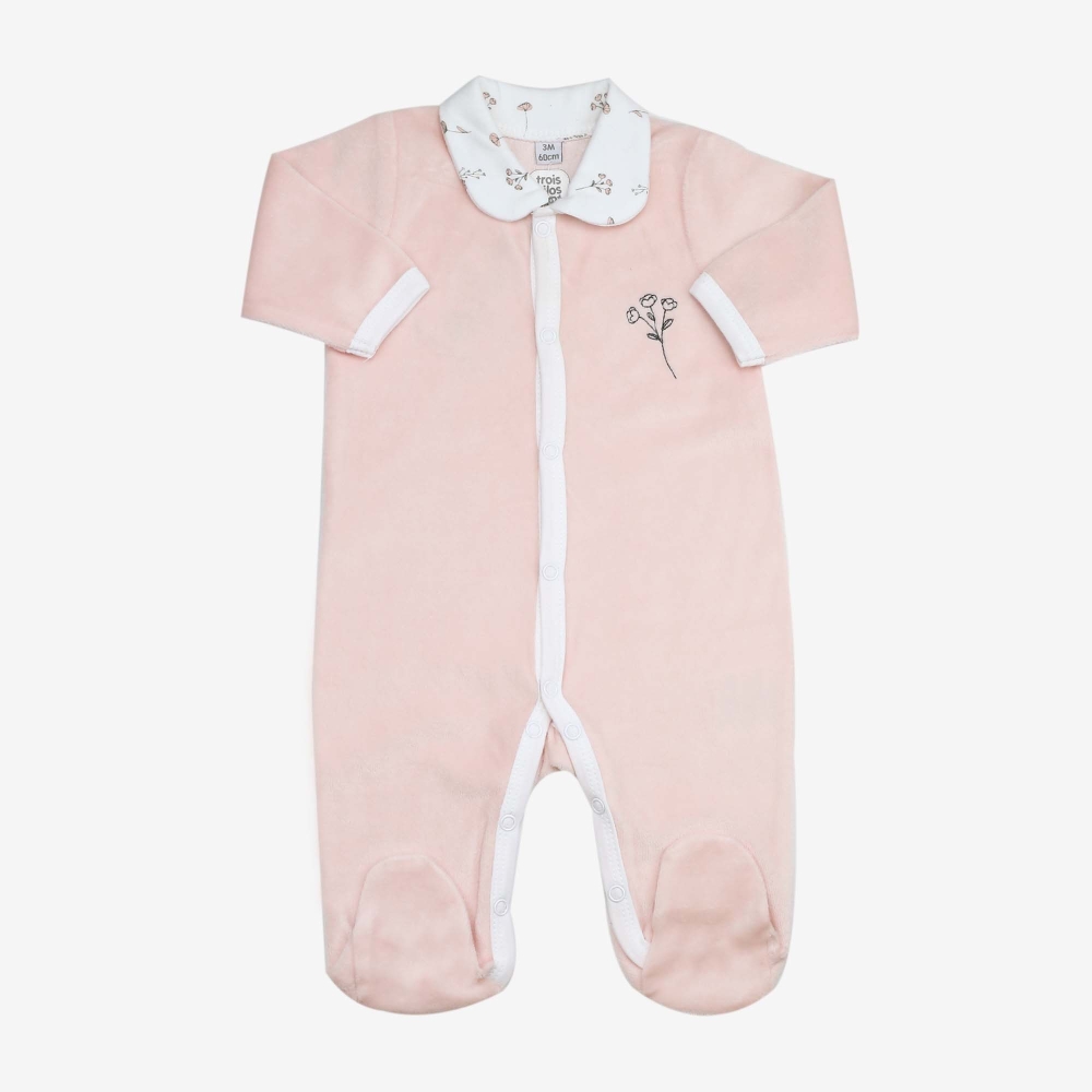 Pyjama rose poudré col claudine Pyjama rose poudré col claudine