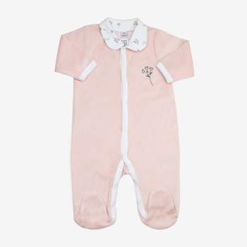 Poederroze pyjama met claudine kraag Poederroze pyjama met claudine kraag